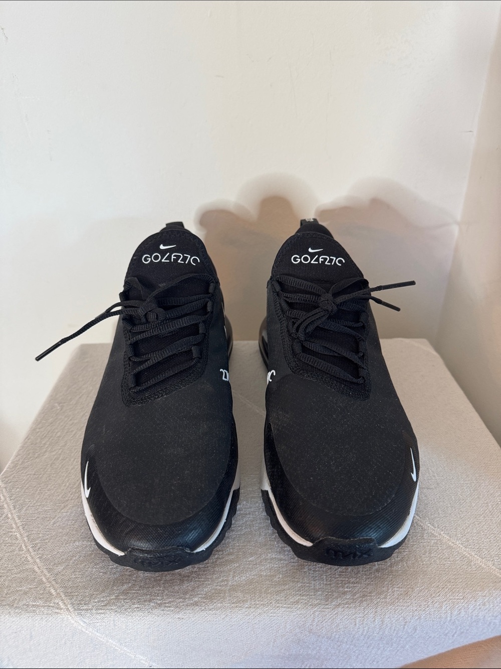 Nike Black Athletic Golf Sneakers with White Accents